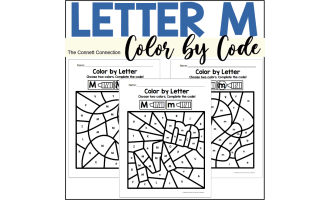 Letter M Alphabet Color by Code