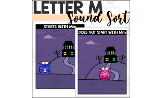 Letter M Beginning Sound Sort - Monster Themed