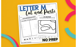 Letter M Cut and Paste Worksheets