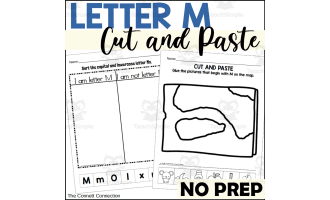 Letter M Cut and Paste Worksheets