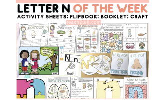 Letter N Activities Alphabet Worksheets & Boom Cards Kindergarten