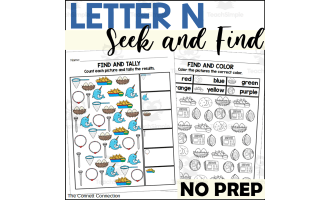 Letter N Seek and Find Worksheets