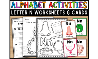 Letter N Worksheets and Flashcards | Back To School Activity