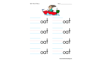 Letter O Word Families Worksheet