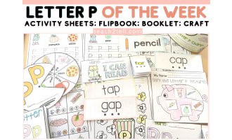 Letter P Activities Alphabet Worksheets & Kindergarten Phonics Pack