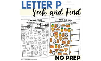 Letter P Seek and Find Worksheets