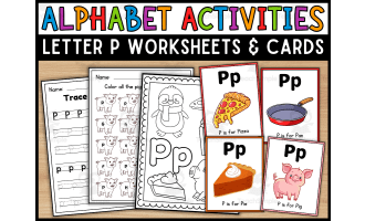 Letter P Worksheets and Flashcards | Back To School Activity
