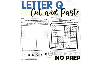 Letter Q Cut and Paste Worksheets