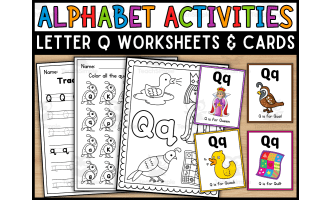Letter Q Worksheets and Flashcards | Back To School Activity