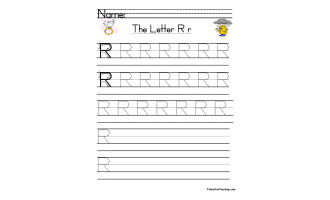 Letter R Handwriting Practice Worksheet
