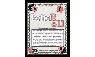 Letter Roll Beginning Sounds Activity