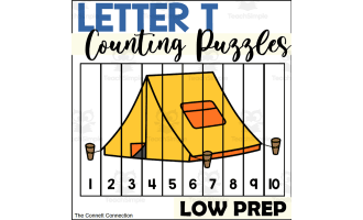 Letter T Counting to 10 Puzzles