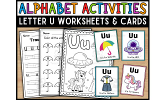 Letter U Worksheets and Flashcards | Back To School Activity