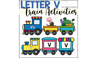 Letter V Train Alphabet Worksheets and Centers