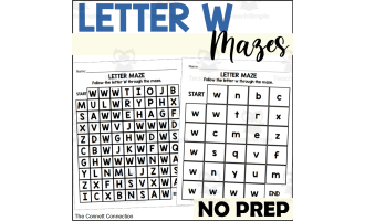 Letter W Mazes