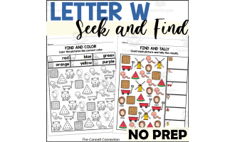 Letter W Seek and Find Worksheets