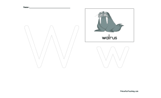 Letter W Tracing Worksheet