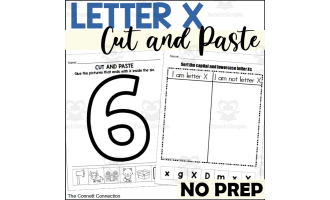 Letter X Cut and Paste Worksheets