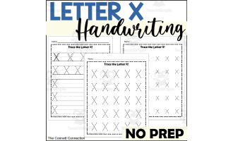 Letter X Handwriting Worksheets