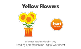Letter Y Yellow Flowers Reading Comprehension Digital Worksheet