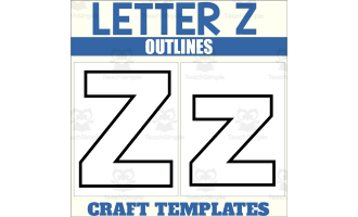 Letter Z Outlines for Alphabet Crafts
