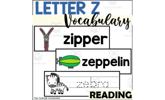 Letter Z Vocabulary and Tracing Cards