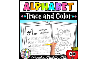 Letters Cursive Tracing - Trace and Color