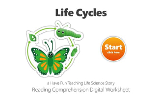 Life Cycles Reading Comprehension Digital Worksheet