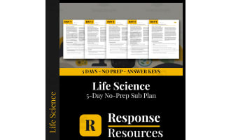 Life Science Emergency Sub Plans - 5 Days No Prep Worksheets