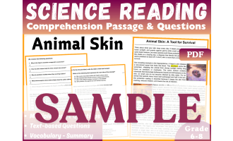 Life Science Reading Comprehension Passage: Animal Skin. SAMPLE