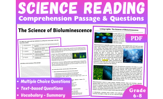 Life Science Reading Comprehension Passage: Bioluminescence (PDF)