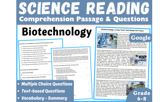 Life Science Reading Comprehension Passage: Biotechnology (Docs)