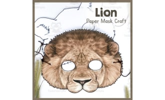 Lion Paper Mask – Printable Animal Craft