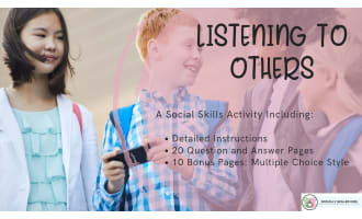 Listening To Others | Social Skills Activity-PDF Version