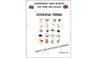 Literacy worksheets: Cooking verbs