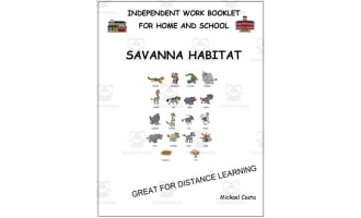 Literacy worksheets: Savanna habitat