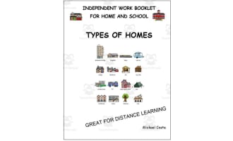 Literacy worksheets: types of homes