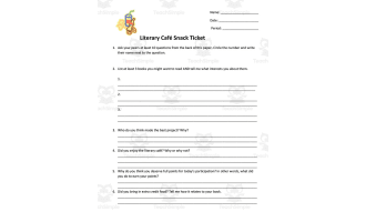 Literary Cafe Book Report Assignment