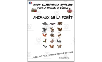 Livret d’activités de littératie et vocabulaire: Les animaux de la forêt