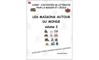 Livret d’activités de littératie et vocabulaire: Les maisons autour du monde volume 2