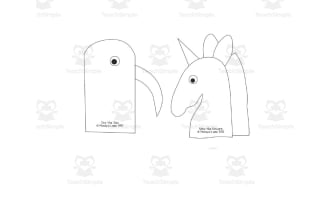 Long Vowel Animal Puppets Outline