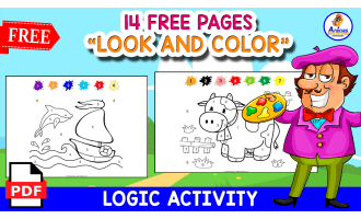 LOOK AND COLOR | 14 FREE PAGES