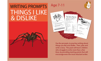 Lots Of Writing Prompts About Things I Like And Dislike: Pack 1 (7-11 years)