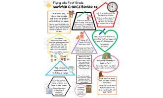 Low-Prep Summer Activities: Flying into First Grade Choice Boards