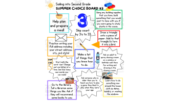 Low-Prep Summer Activities: Sailing into Second Grade Choice Boards