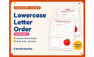 Lowercase Letter Order Worksheet – Kindergarten Alphabet Practice