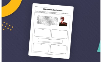 Main Details Earthworms Worksheet