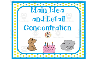 Main Idea and Details Concentration Game