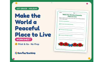Make the World a Peaceful Place to Live Worksheet – 1st Grade Practice