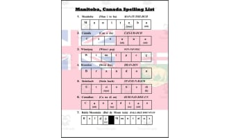 Manitoba (Canada) Spelling List